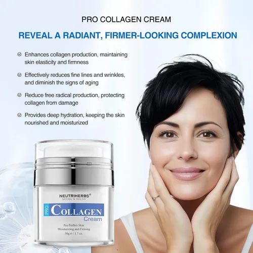 Vista 10 de Neutriherbs Crema facial hidratante facial de colágeno, reduce las manchas negras y las imperfecciones, la hidratación persistente reduce las líneas
