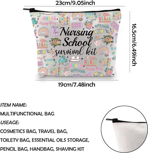 Vista 2 de WCGXKO Regalo de enfermera Cosméticos Regalo de Enfermería Escuela Kit de supervivencia Regalo para RN CNA LPV BSN LVP, Bolso, Bolsa de vida
