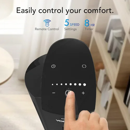 Vista 5 de Vornado OZI42 Ventilador de torre para toda la habitación de 42 pulgadas, potente circulación de aire, diseño que ahorra espacio, funcionamiento