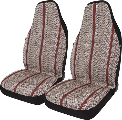 Vista 9 de West Coast Auto Baja Blanket - Funda de asiento de cubo para automóvil, camión, camioneta, SUV, compatible con bolsa de aire (2 unidades, negro)