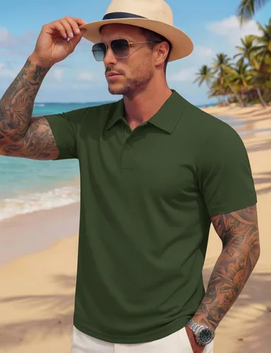 Vista 2 de MAGNIVIT Mens Polo Shirts Short Sleeve Moisture Wicking Breathable UPF80+ Casual & Athletic Collared Golf Shirts