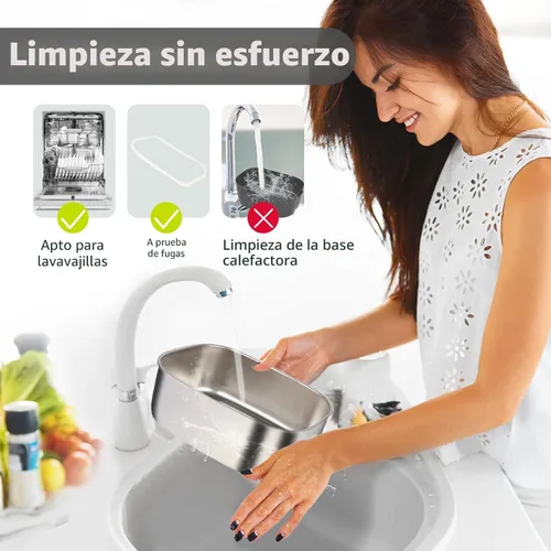 Vista 8 de SOHIDA Fiambrera eléctrica, calentador de alimentos portátil de 12 V/24 V/110 V con tenedor SS y cuchara para coche/camión/oficina, lonchera