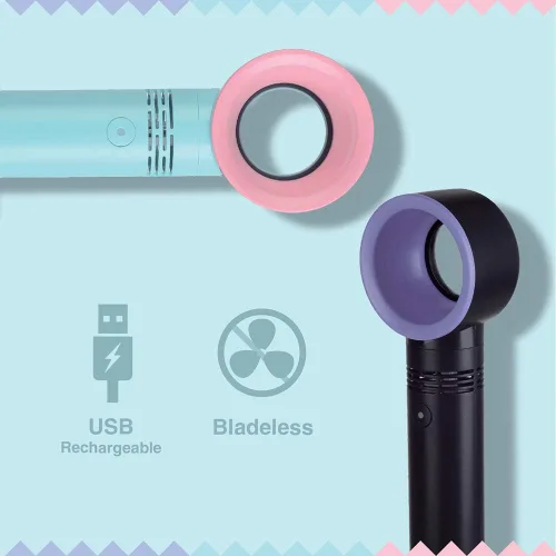 Vista 2 de Lyon Lash Portable USB Rechargeable Bladeless Mini Fan/Air Conditioning Blower/Handheld Cooling Dryer, Essential Eyelash Extension Supplies, Dries