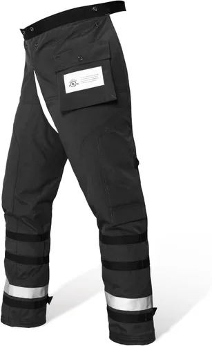 Vista 10 de Chaparreras de motosierra con envoltura técnica de YARDMARIS de UL Clase A, 8 capas, estilo delantal, color verde ejército Verde militar