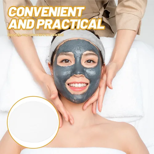 Vista 3 de LEORX Paquete de 2 bandejas de máscara de colágeno reutilizable para mascarilla facial para hacer algas marinas y barro, placa facial para salón
