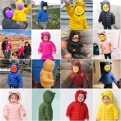 Vista 4 de CECORC Abrigos de invierno para niños pequeños, chaqueta acolchada ligera para bebés y niños, de 6 a 12 meses, 12 a 18 meses, 2 años, 3 años, 4 años