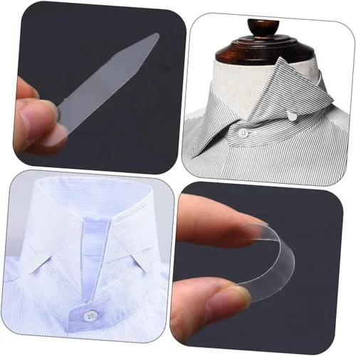 Vista 8 de SHOWERORO 200pcs Collar Stay Shirt Collar Bones Plastic Collar Inserts Collar Plastic Inserts Dress Ollar Stays Plastic Shirt Stays Plastic Dress