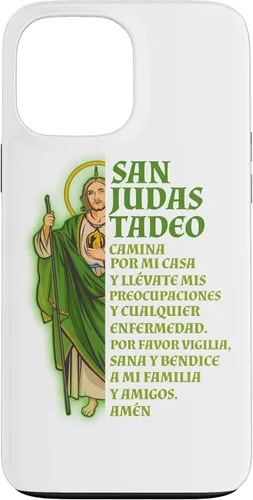 Vista 24 de Funda para iPhone 16 San Judas Tadeo con Oración