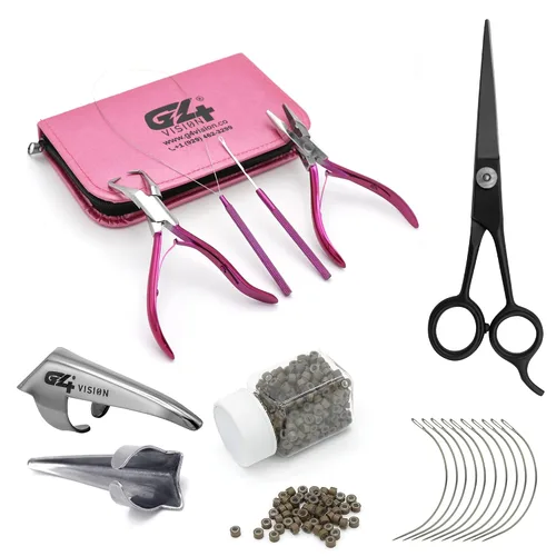 Vista 8 de Kit de herramientas profesionales para extensiones de cabello y cuentas, juego de alicates para quitar cuentas (4 piezas) I-Link Micro Ring Loop