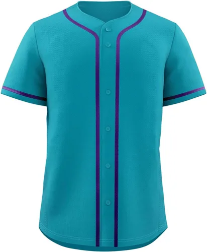 Vista 8 de KXK Camiseta de béisbol en blanco para hombre, camisas casuales con botones, manga corta, uniforme deportivo de equipo activo