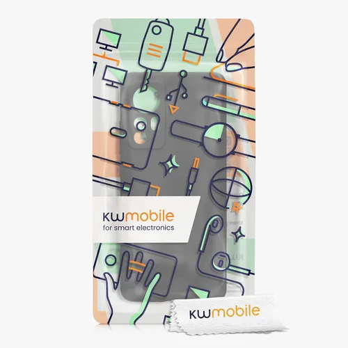 Vista 8 de kwmobile Funda compatible con Xiaomi 12/12X - Funda protectora delgada de TPU para teléfono - Acabado mate suave - Negro mate