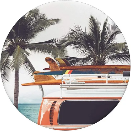 Vista 3 de Retro California 70s Van Beach Bum Classic Surf Vintage - PopSockets Grip and Stand for Phones and Tablets