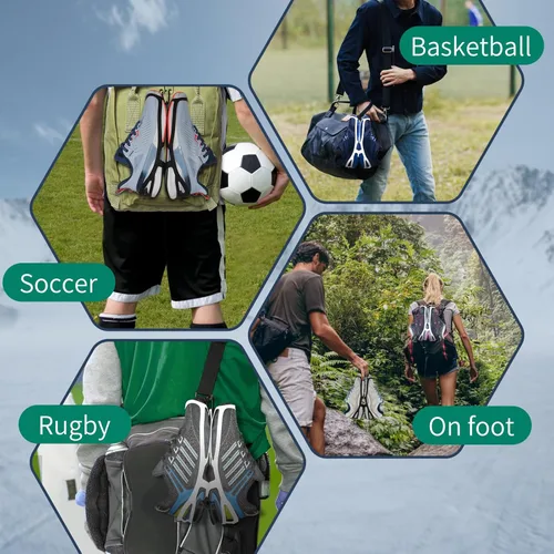 Vista 7 de Funda para zapatos para llevar zapatos en la bolsa, soporte para zapatos Doormoon para mochila, 2 pares de clips de zapatos para tacos de fútbol