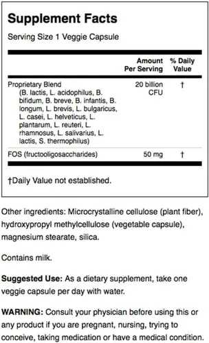 Vista 2 de Swanson Probiótico para la salud digestiva del tracto gastrointestinal Apoyo inmunológico Los viajeros apoyan 20 mil millones de UFC con prebiótico