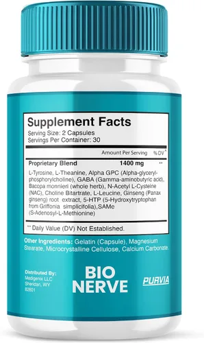 Vista 8 de Paquete de 2 cápsulas Bio Nerve, pastillas de suplemento BioNerve Plus Cápsulas de fórmula de bienestar premium, ingredientes naturales avanzados