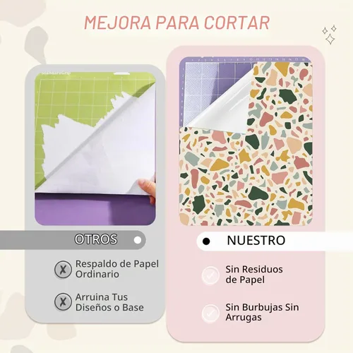 Vista 4 de Tintnut Vinilo Adhesivo Permanente Boho - 10 Hojas 12"x10" Patrón de Luna y Estrellas Vinilo Autoadhesivo Estrellas Boho Vinilo Permanente para DIY