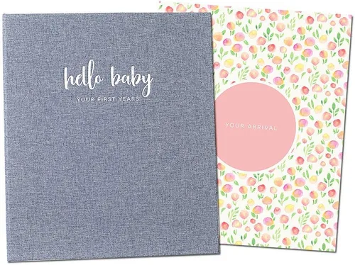Vista 14 de Peachly Libro de recuerdos unisex para bebé, recuerdo minimalista para el primer año para los hitos, libro de bebé moderno y estético Scandi