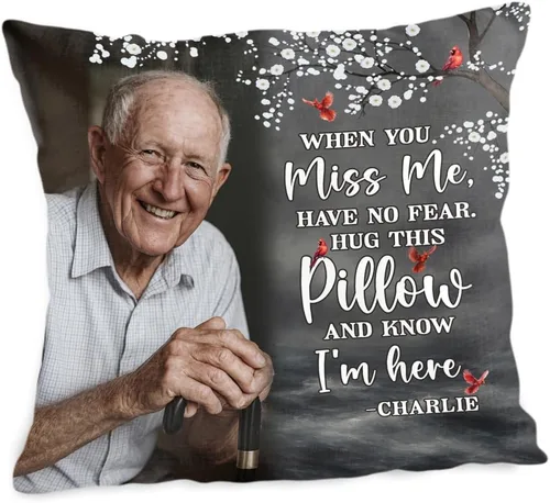 Vista 9 de ENCYCOM Almohada personalizada con texto en inglés "A Hug from Heaven", regalo de condolencias por pérdida de seres queridos, regalos de recuerdo