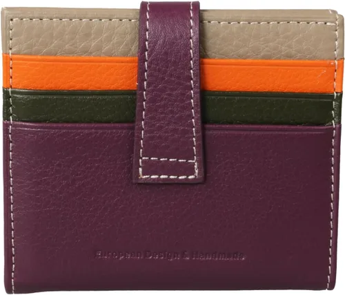 Vista 75 de Grande -3803 Cartera unisex, Azul (Iced Blue), Cartera delgada de cuero con cierre a presión pequeño