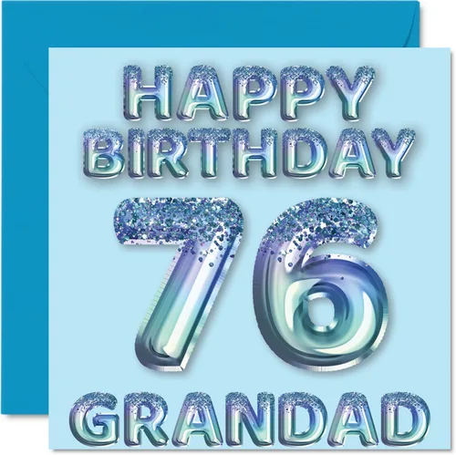 Vista 193 de Stuff4 Tarjeta de primer cumpleaños para niños, globo de fiesta con purpurina azul, tarjetas de feliz cumpleaños para niño de 1 año, nieto, hijo, 57