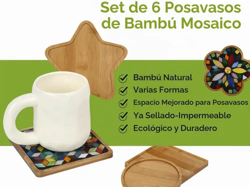 Vista 4 de Lanyani 6 bases de mosaico de madera, sustratos de varias formas para manualidades de mosaico, base de posavasos de azulejos de mosaico..
