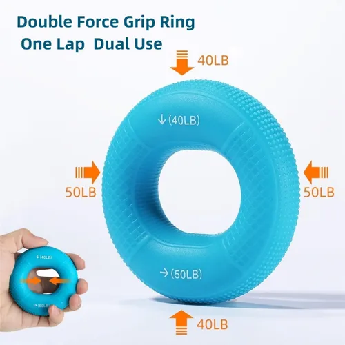 Vista 2 de Entrenador de fuerza de agarre, anillo fortalecedor de agarre de mano de silicona, entrenamiento de agarre de dedo, anillos de agarre de doble