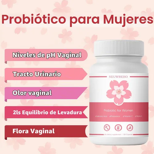Vista 3 de Probióticos vaginales para mujeres, sequedad vaginal y equilibrio de pH Suplemento diario de 2,000 mg con cepas de Lactobacillus, extracto de flor