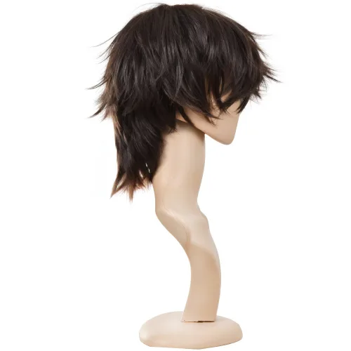 Vista 3 de Ecvtop Pelucas cortas para disfraz de hombre de Death Note, Café Oscuro