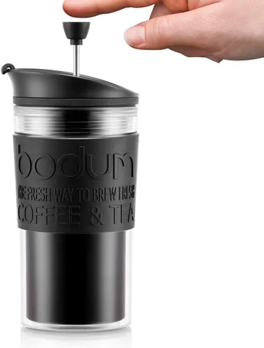 Vista 5 de Bodum Aislado 11102-01s - Pistón con tapa abatible, 0,35 litros, negro, transparente, plástico, 3.5 in
