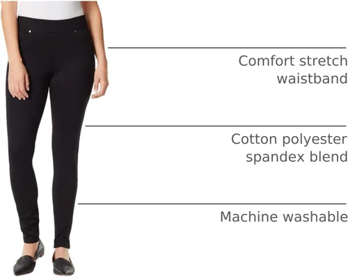 Vista 4 de Gloria Vanderbilt Womens Avery Ponte Slim Pull on Pant