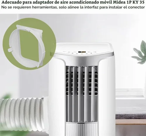 Vista 2 de Conector de manguera de escape de aire acondicionado, acoplador de CA ABS, accesorios de interfaz de conducto de escape de CA portátil, accesorios