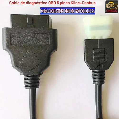 Vista 2 de OBD 6 Pin Cable RC Moto Kline y CAN-Bus OBD2 Adaptador