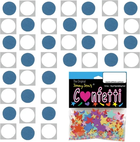 Vista 203 de Confetti Circle 1/4" Negro, Azul Marino Combo - 2 bolsas de media onza (1 oz) (8550/9971)