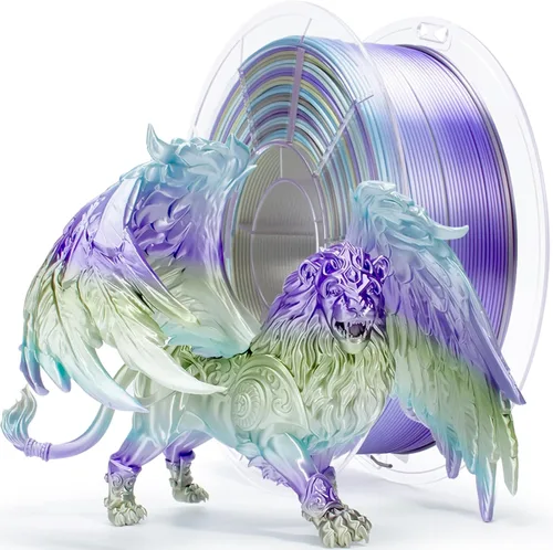 Vista 25 de ZIRO - Rápido cambio de color PLA, filamento de gradiente de color de 1.75mm, filamentos de PLA arcoíris brillantes, compatible con la mayoría