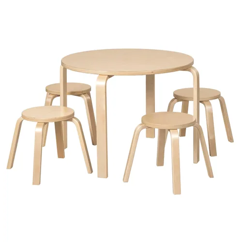 Vista 13 de Mesa ECR4Kids de madera natural curvada, Variados, 1
