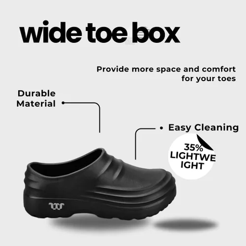 Vista 4 de ZSpzx Zapatos de chef para hombres y mujeres, zapatos de chef antideslizantes, resistentes al aceite, zuecos para mujer, zapatos de trabajo, zapatos