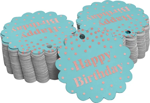 Vista 63 de Etiquetas de papel para colgar con texto en inglés «Happy Birthday» (50 unidades)