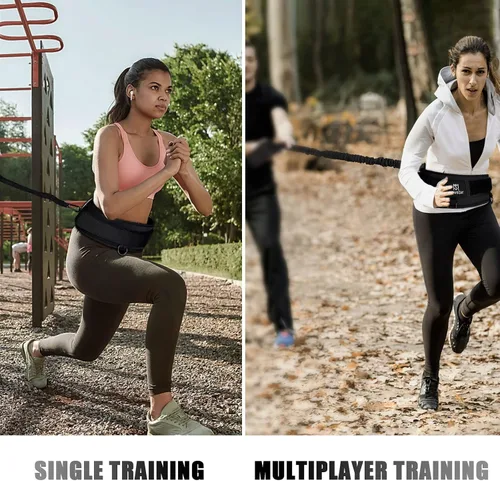 Vista 4 de Banda elástica de resistencia Pseudois, banda de entrenamiento para correr, fuerza de velocidad, equipo de baloncesto y fútbol para mejorar