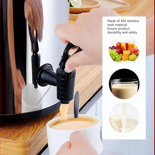Vista 3 de Dispensador de bebidas aislado, dispensador de bebidas frías y calientes, dispensador de bebidas frías y calientes de acero inoxidable 304