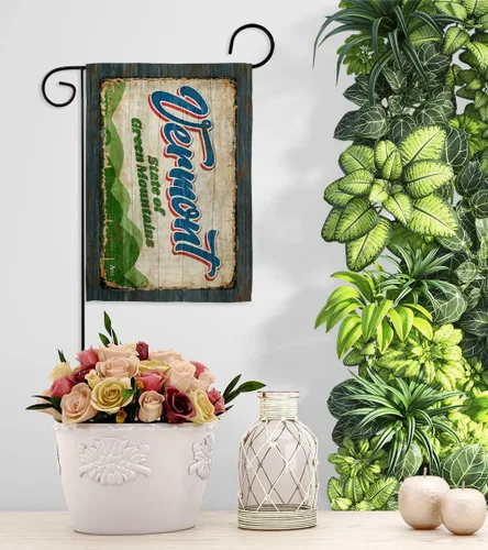 Vista 9 de Vermont - Juego de bandera vintage de jardín, colgador de pared de Estados Unidos, territorios de Estados Unidos, República de Estados Unidos, área