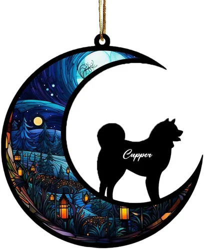 Vista 5 de Adorno conmemorativo personalizado para atrapasoles para perros, nombre personalizado y razas de perros, regalo para amantes de los perros, adorno