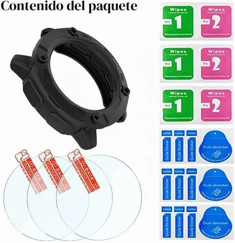 Vista 6 de Protector de pantalla de reloj para Garmin Instinct 2x Solar y TPU Funda