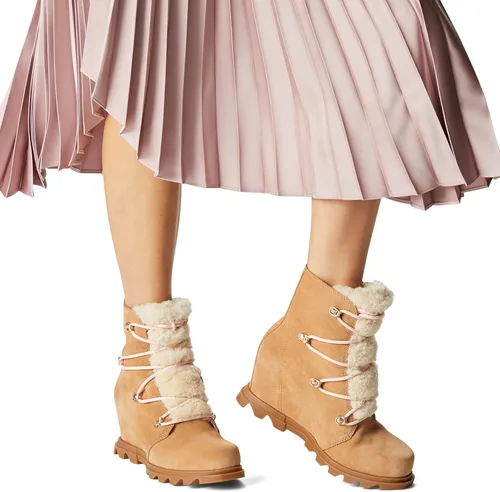 Vista 6 de SOREL Joan of Arctic Wedge III - Botas de cuña de gamuza impermeables para mujer