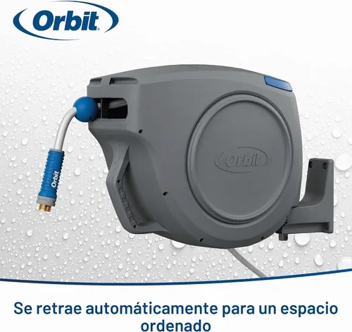 Vista 2 de Orbit Carrete de manguera de jardín retráctil automático, montaje en pared