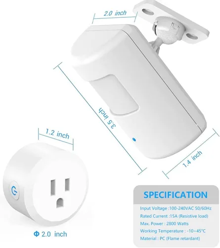 Vista 6 de Control de luz activado por movimiento enchufable mejorado, juego de detector de movimiento inalámbrico y enchufe Souphran, sin cableado, rango