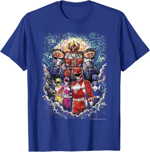 Vista 15 de Power Rangers Mighty Morphin' Megazord Starry Night Poster Camiseta