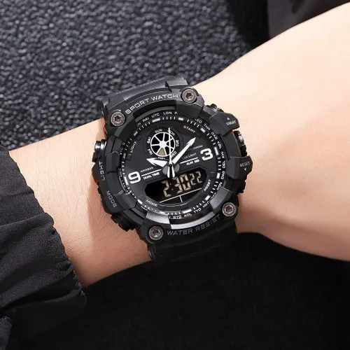Vista 5 de zolohoni Relojes militares para hombre, relojes de pulsera para hombre, relojes analógicos digitales para deportes, grandes regalos de 1224 horas