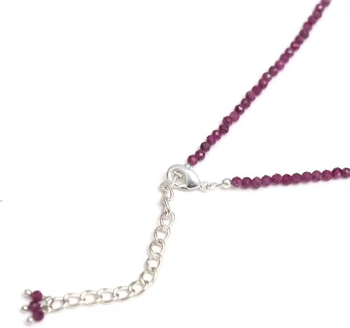 Vista 4 de Gempires - Collar natural, cuentas facetadas, cristales curativos de energía, cadena chapada en plata, regalo para ella, joyería de piedras