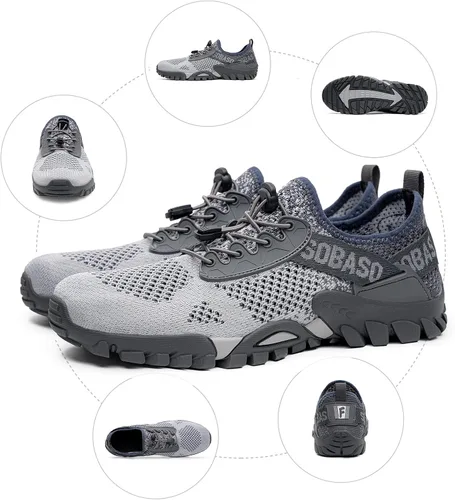 Vista 6 de SOBASO Zapatos de agua para mujeres y hombres, secado rápido, para natación, playa, zapatos acuáticos para deportes acuáticos, buceo, senderismo