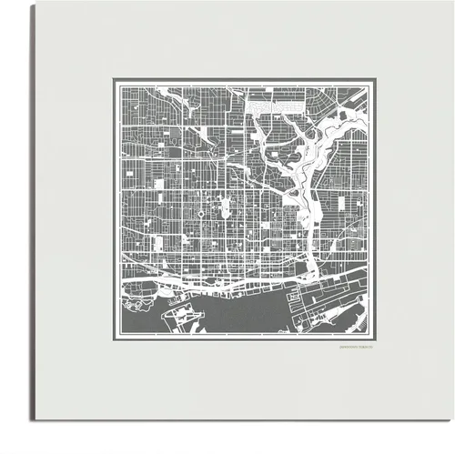 Vista 187 de O3 Design Studio San Diego, CA Paper Cut Map Matted Grey 20x20 in Paper Art